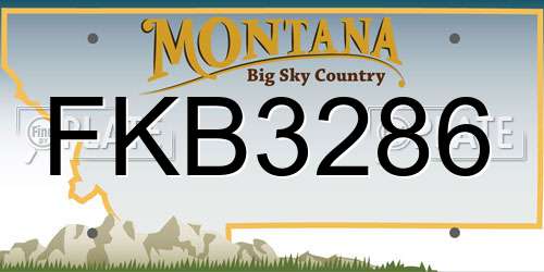 FKB3286 Montana License Plate