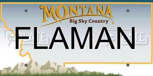 FLAMAN Montana License Plate