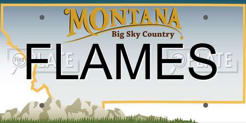 FLAMES Montana License Plate