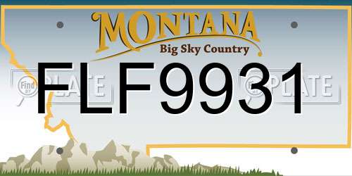 FLF9931 Montana License Plate