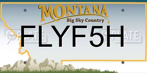 FLYF5H Montana License Plate