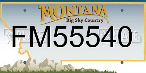 FM55540 Montana License Plate