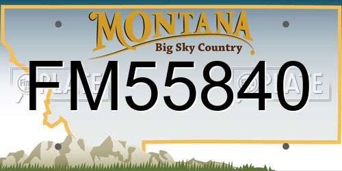 FM55840 Montana License Plate
