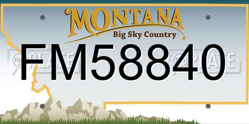 FM58840 Montana License Plate