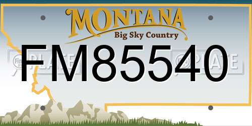 FM85540 Montana License Plate