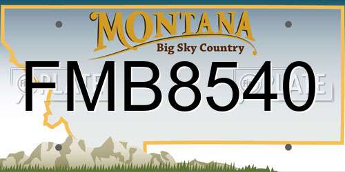 FMB8540 Montana License Plate