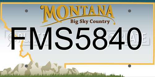 FMS5840 Montana License Plate