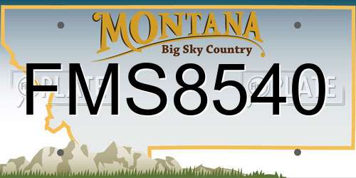 FMS8540 Montana License Plate