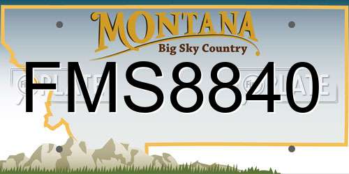 FMS8840 Montana License Plate