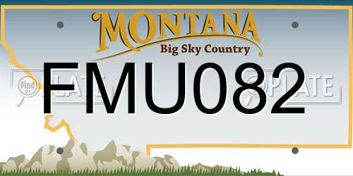 FMU082 Montana License Plate