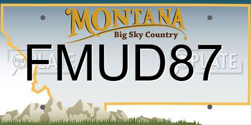 FMUD87 Montana License Plate