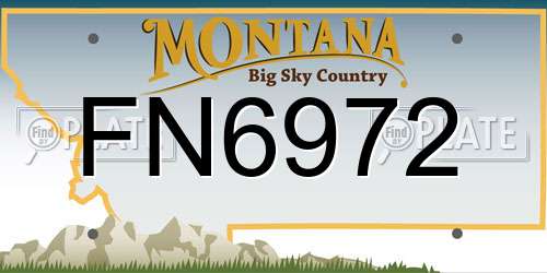 FN6972 Montana License Plate