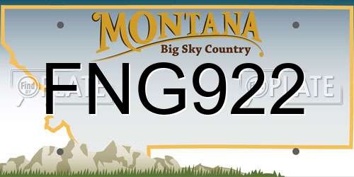 FNG922 Montana License Plate