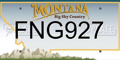 FNG927 Montana License Plate
