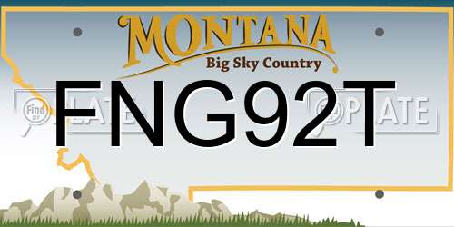 FNG92T Montana License Plate