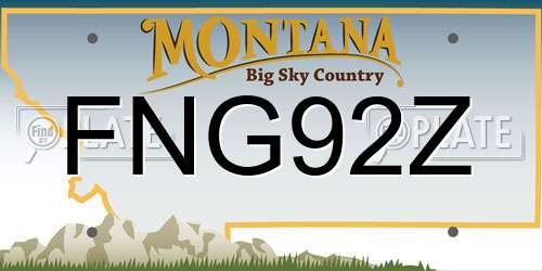 FNG92Z Montana License Plate