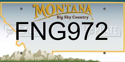 FNG972 Montana License Plate