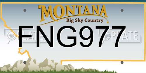 FNG977 Montana License Plate