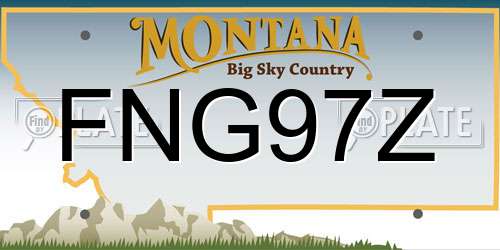 FNG97Z Montana License Plate