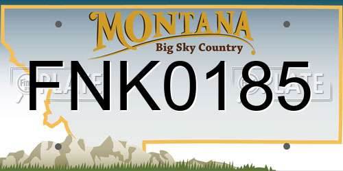 FNK0185 Montana License Plate