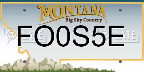 FO0S5E Montana License Plate