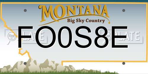 FO0S8E Montana License Plate