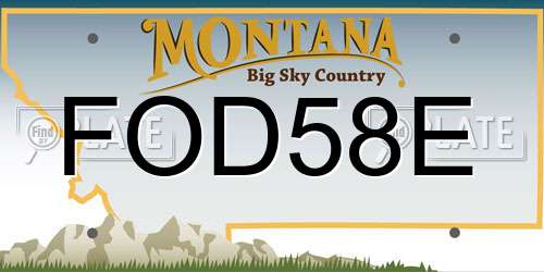 FOD58E Montana License Plate