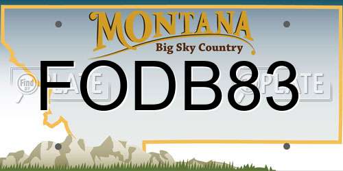 FODB83 Montana License Plate