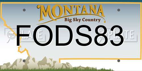 FODS83 Montana License Plate