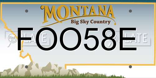 FOO58E Montana License Plate