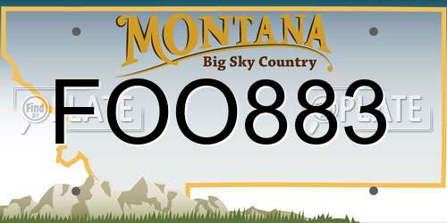 FOO883 Montana License Plate