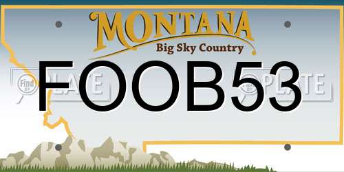 FOOB53 Montana License Plate
