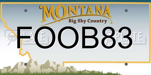FOOB83 Montana License Plate