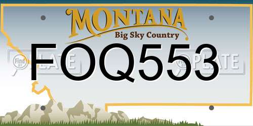 FOQ553 Montana License Plate