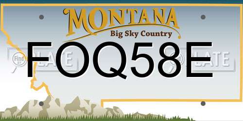 FOQ58E Montana License Plate