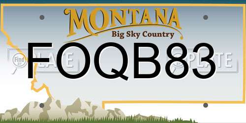 FOQB83 Montana License Plate