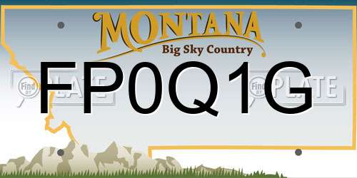 FP0Q1G Montana License Plate