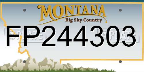 FP244303 Montana License Plate