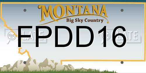 FPDD16 Montana License Plate