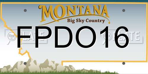 FPDO16 Montana License Plate