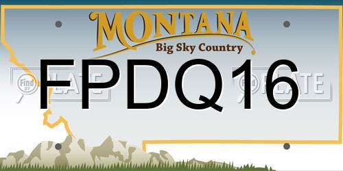 FPDQ16 Montana License Plate