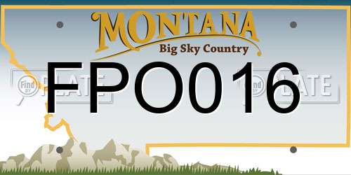 FPO016 Montana License Plate