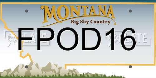 FPOD16 Montana License Plate