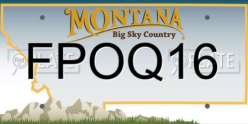 FPOQ16 Montana License Plate