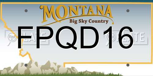 FPQD16 Montana License Plate