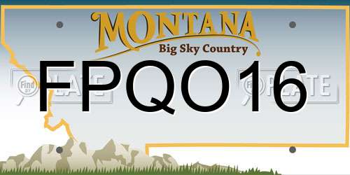 FPQO16 Montana License Plate