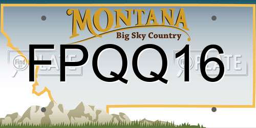 FPQQ16 Montana License Plate