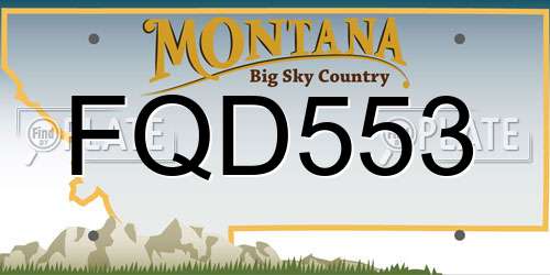 FQD553 Montana License Plate