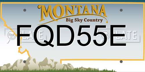 FQD55E Montana License Plate
