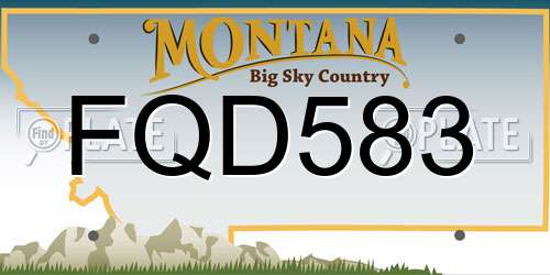 FQD583 Montana License Plate